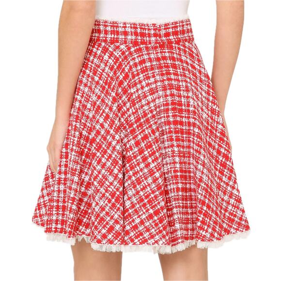 NWT Dolce & Gabbana Red White Tweed Circle Mini Skirt IT 38 US XS - Picture 7 of 12